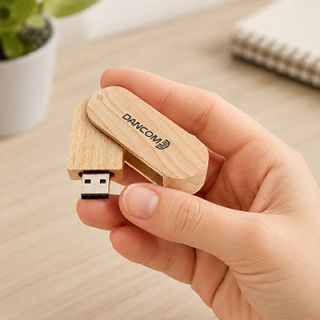 Wooden 360 Swivel USB Flash Drive - 8GB