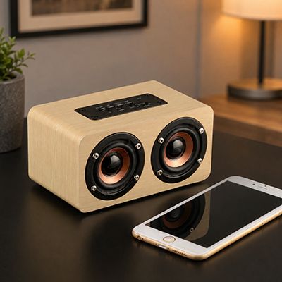 Wooden PURE Sound Bluetooth Speaker with Built-in Battery