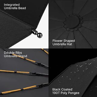 XIXILIA 23" Auto-Open Close 12 Panel Double Ribs Umbrella