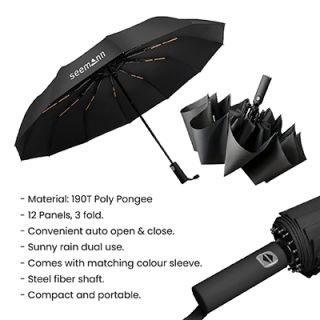 XIXILIA 23" Auto-Open Close 12 Panel Double Ribs Umbrella