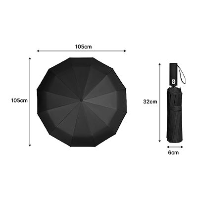 XIXILIA 23" Auto-Open Close 12 Panel Double Ribs Umbrella
