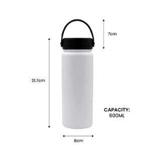YOUNG Double Wall Stainless Steel Flask with Handle - 600ml