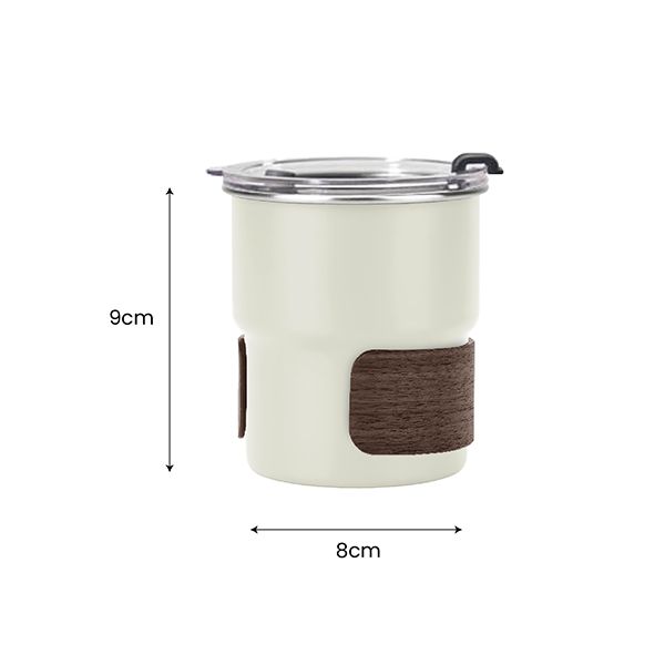 ZEN Stainless Steel Tumbler with Wooden Holder - 300ml