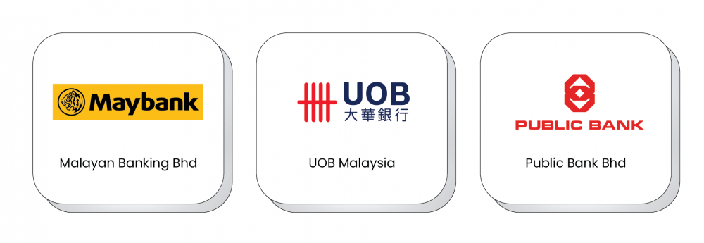 Bank transfer options shown: Maybank (Malayan Banking Bhd), UOB Malaysia and Public Bank Bhd