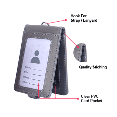 PU ID Holder Flip Open Wallet