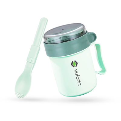Casual PP Soup Cup With Foldable Spoon - 500ml