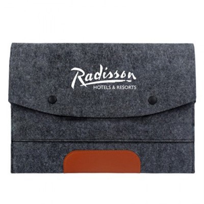 Premium 13'' Felt PU Two Compartment iPad Sleeve