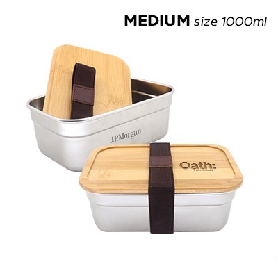 Bamboo SUS304 Lunch Box M Size - 1L