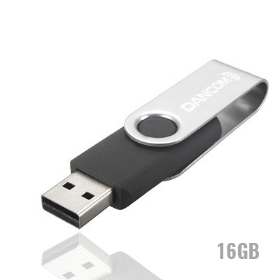 Metal Swivel Rubber Coated USB Flash Drive - 16GB