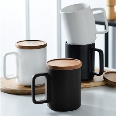 Wooden Cap Ceramic Mug - 450ml