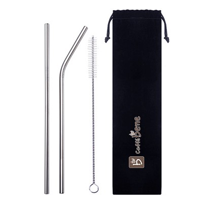 3-in-1 Stainless Steel Drinking Straw Canvas Set