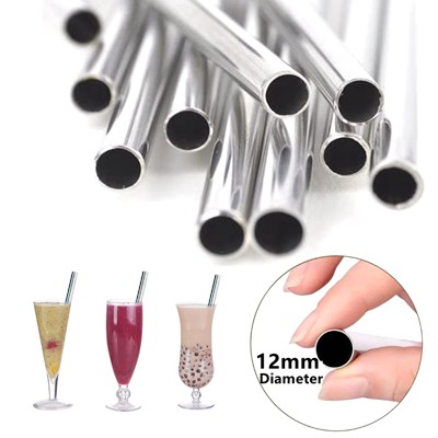 12mm Straight Stainless Steel Straw