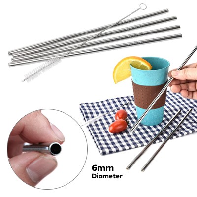 6mm Straight Stainless-Steel Straw