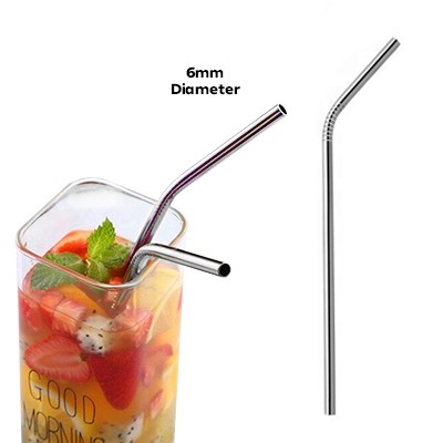 6mm Curve Stainless-Steel Straw