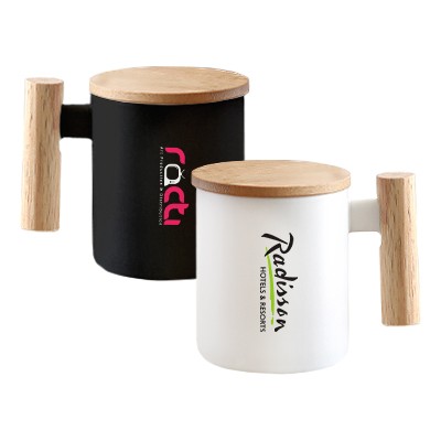 MOKKA Ceramic Wooden Handle Mug - 380ml