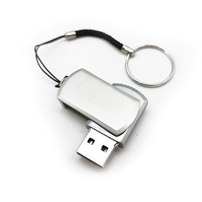 Mini Metal Swivel USB flash drive with HP Strap - 8GB