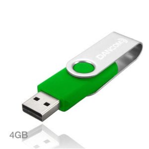 Metal Swivel Rubber Coated USB Flash Drive - 4GB