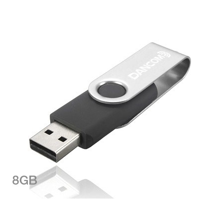 Metal Swivel Rubber Coated USB Flash Drive - 8GB
