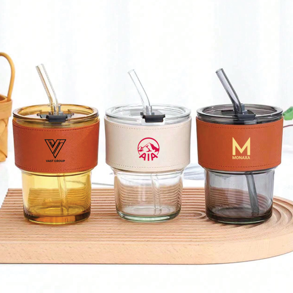 MONTE 2 Premium Color Glass Mug with PU Sleeve- 400ml