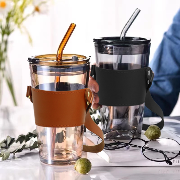 MONTE 3 Premium Color Glass Mug with PU Sleeve - 450ml