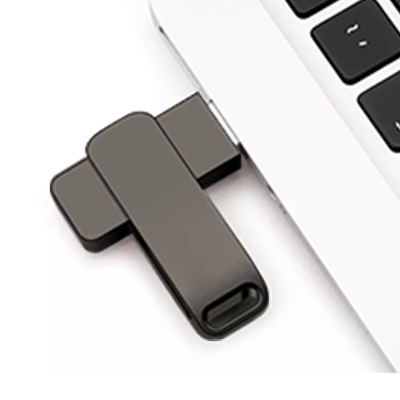 Metal Swing Black USB Flash Drive - 8GB