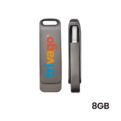 Metal Swing Black USB Flash Drive - 8GB