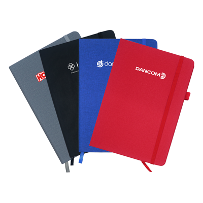 PU Fabric Hard Case A5 Notebook with Pen Loop