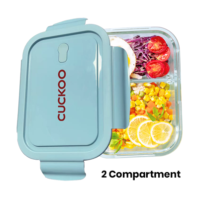 High Borosilicate Glass Lunch 2 Compartment - 1040ml