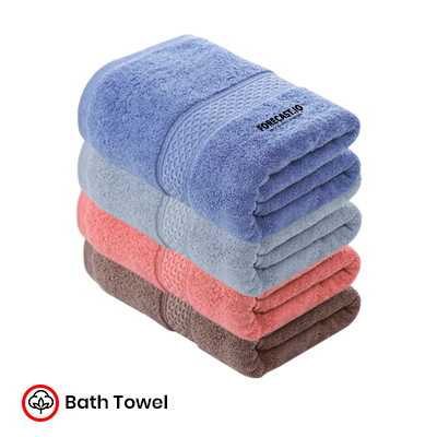 Full Cotton Bath Towel with Drawstring Pouch (1400x700) - 460g