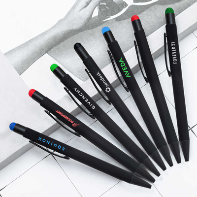 COLOUR Press Action Metal Ball Pen with Stylus