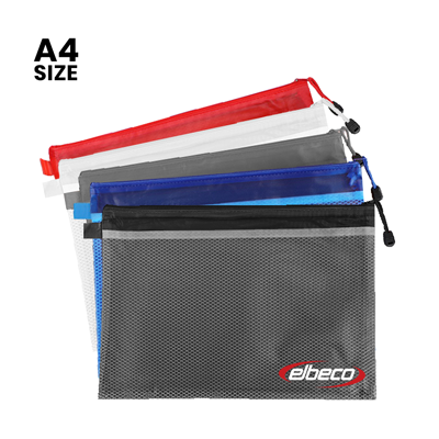 Frosted PVC Pouch with Net Divider  – A4 Size
