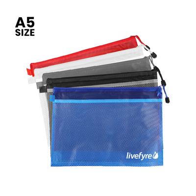 Frosted PVC Organizer with Net Divider – A5 Size